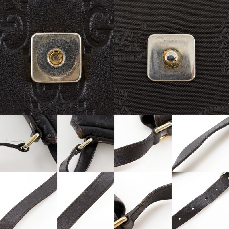 GUCCI GG 223666 Shima Leather Brown Unisex Shoulder Bag