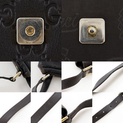 GUCCI GG 223666 Shima Leather Brown Unisex Shoulder Bag
