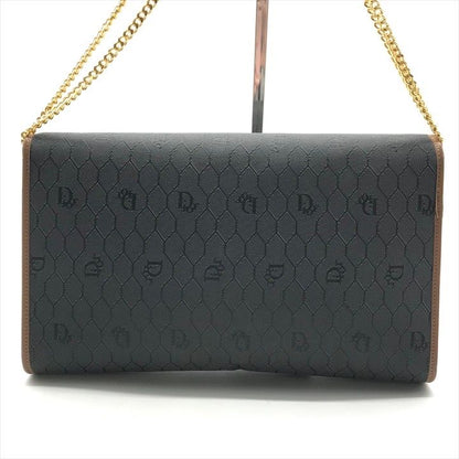 Dior Chain Shoulder Bag Clutch Vintage Leather Black