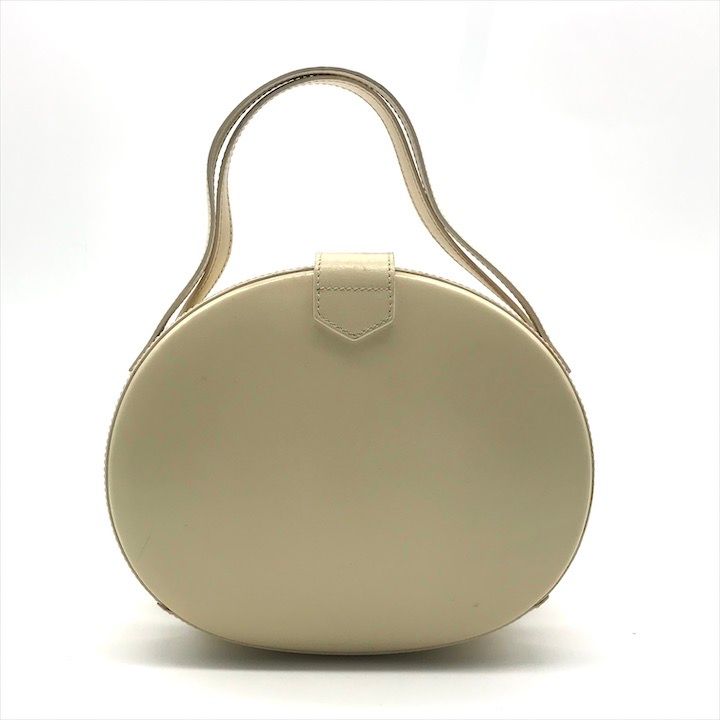 Loewe Vintage Anagram Mini Round Hand Bag Leather Beige Bag