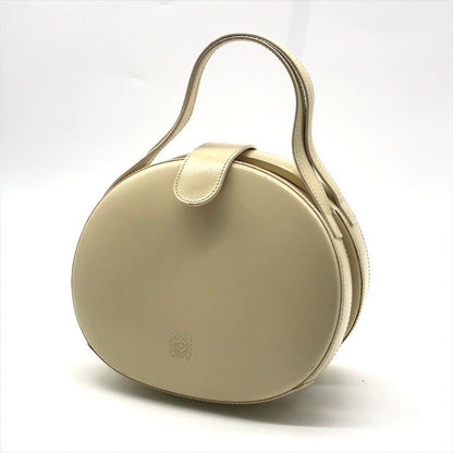 Loewe Vintage Anagram Mini Round Hand Bag Leather Beige Bag