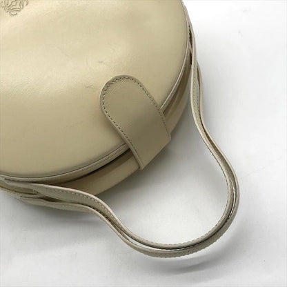 Loewe Vintage Anagram Mini Round Hand Bag Leather Beige Bag