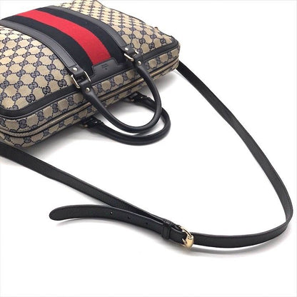 Gucci GG Canvas Business Bag 2-Way Bag Sherry Line Navy Bag