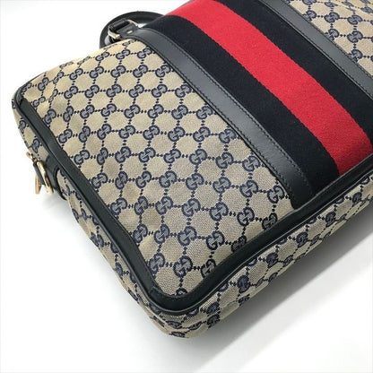 Gucci GG Canvas Business Bag 2-Way Bag Sherry Line Navy Bag