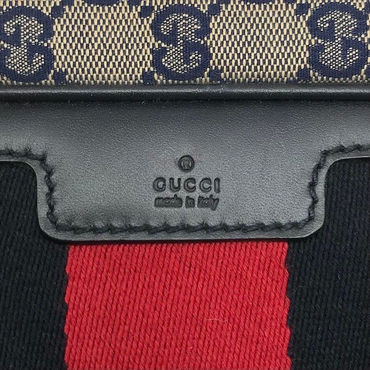 Gucci GG Canvas Business Bag 2-Way Bag Sherry Line Navy Bag