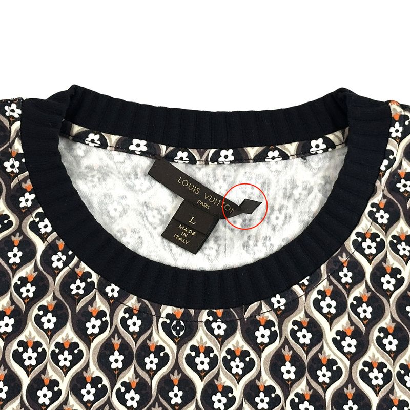 Louis Vuitton T-shirt Women's Brand Short Sleeve T-shirt Cotton Brown L Flower