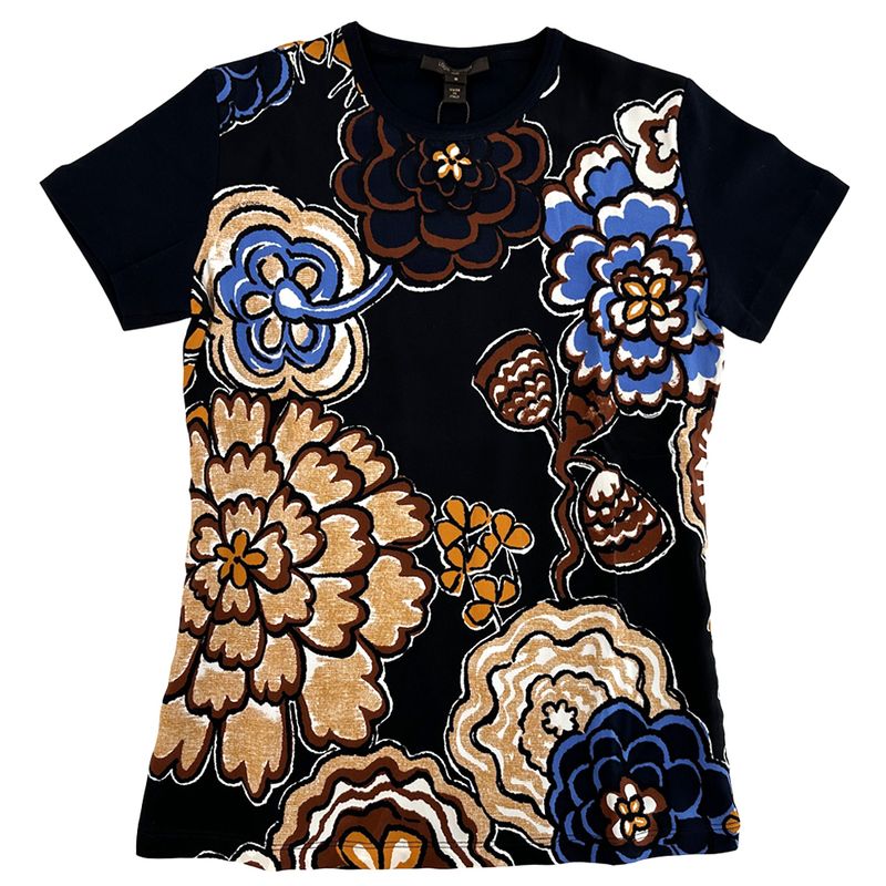 Louis Vuitton T-shirt Women's Brand Short Sleeve T-shirt Cotton Navy Multicolor