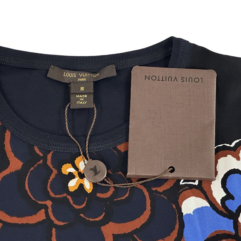 Louis Vuitton T-shirt Women's Brand Short Sleeve T-shirt Cotton Navy Multicolor