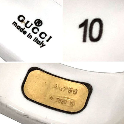 GUCCI GG Icon Ring Synthetic Corundum #10 18K Yellow Gold White X Gold Aq12460