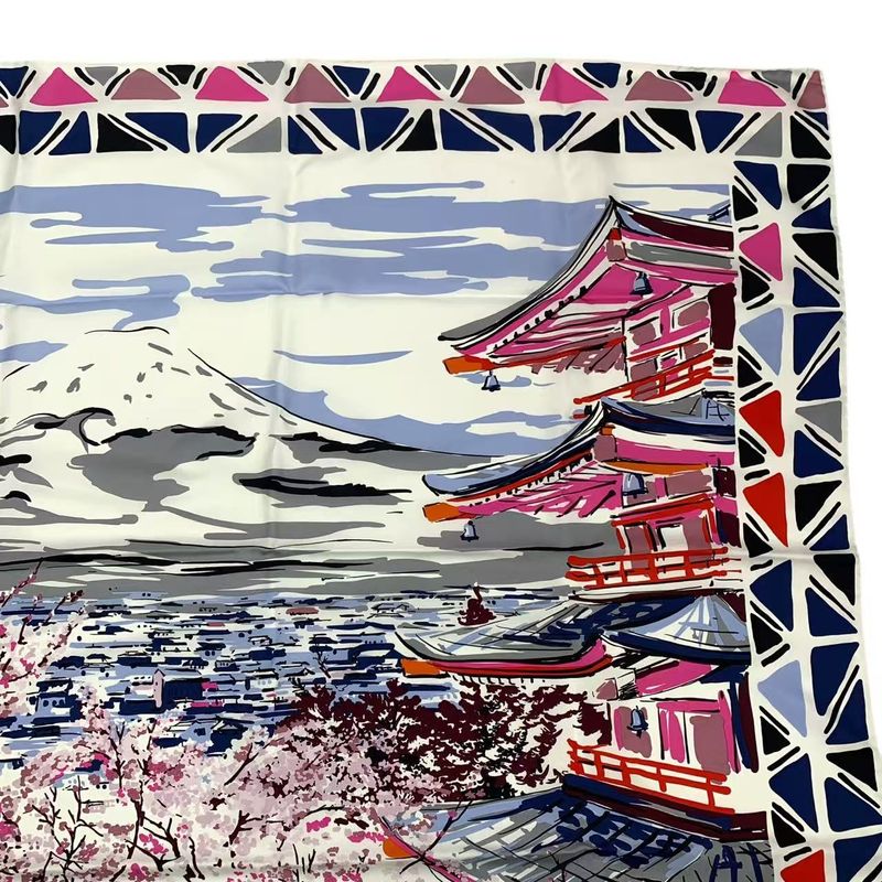 PRADA Scarf Silk Arakurayama Sengen Park Multicolor - Box Included