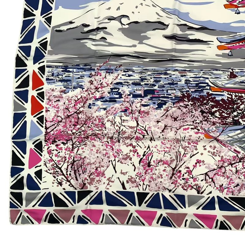 PRADA Scarf Silk Arakurayama Sengen Park Multicolor - Box Included