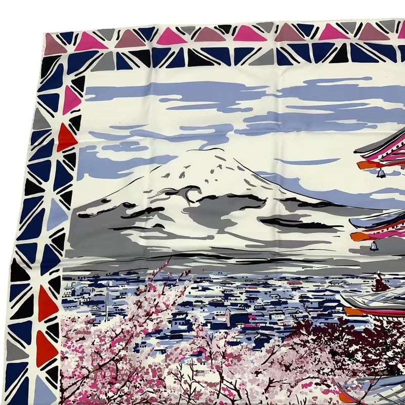 PRADA Scarf Silk Arakurayama Sengen Park Multicolor - Box Included