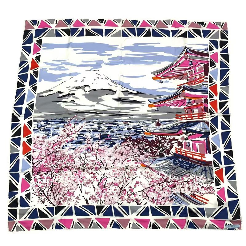 PRADA Scarf Silk Arakurayama Sengen Park Multicolor - Box Included