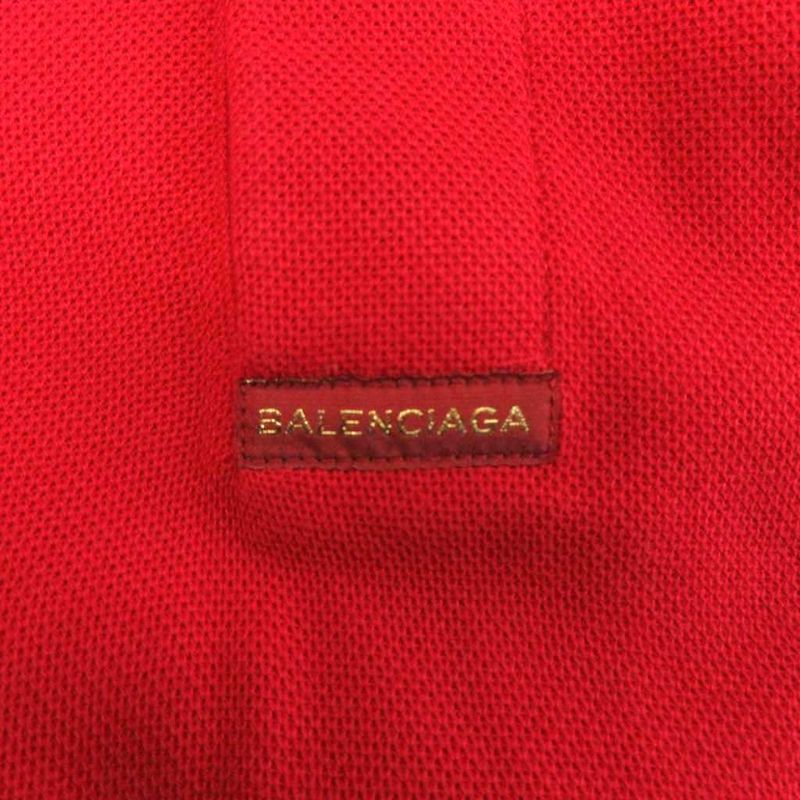 BALENCIAGA 18SS Polo Shirt Cut And Sew Short Sleeve Pique Back Print Cotton Red