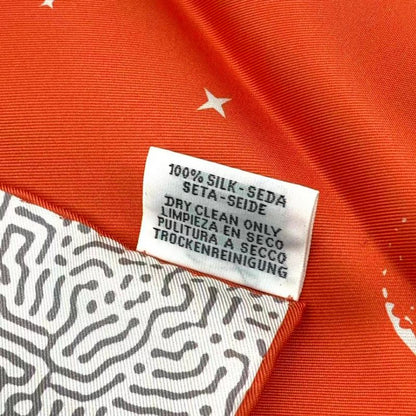 HERMES Scarf Carre 90 Silk Cles -clair De Lune Orange Box Included