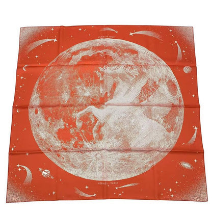HERMES Scarf Carre 90 Silk Cles -clair De Lune Orange Box Included