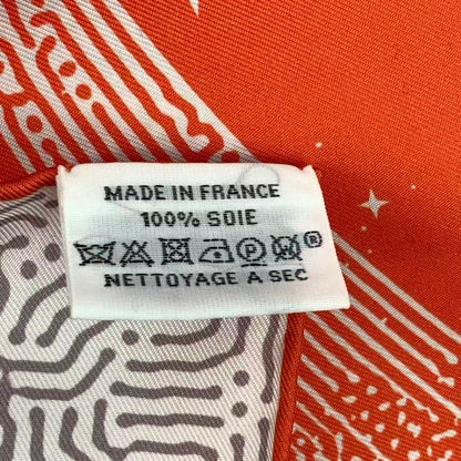 HERMES Scarf Carre 90 Silk Cles -clair De Lune Orange Box Included