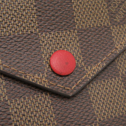 Louis Vuitton Portefeuille Victorine Damier N41659 IC Tag Red Brown Trifold