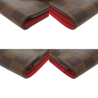 Louis Vuitton Portefeuille Victorine Damier N41659 IC Tag Red Brown Trifold