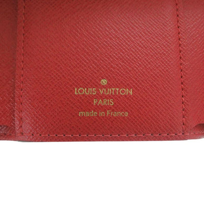 Louis Vuitton Portefeuille Victorine Damier N41659 IC Tag Red Brown Trifold