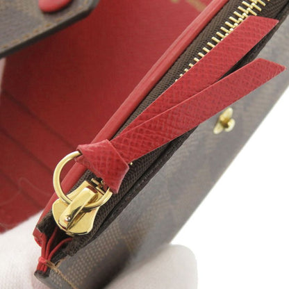 Louis Vuitton Portefeuille Victorine Damier N41659 IC Tag Red Brown Trifold
