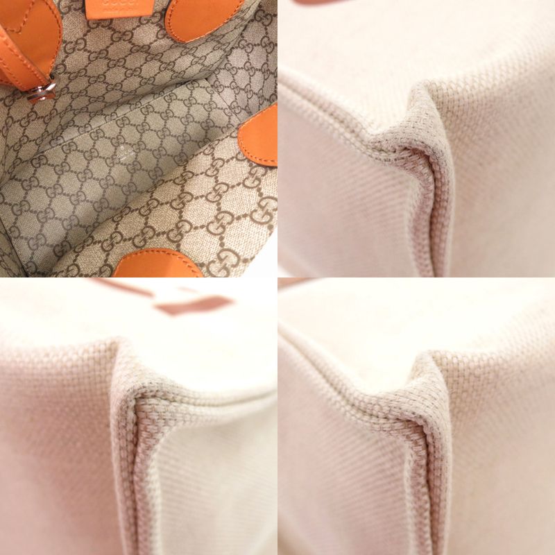 GUCCI Print Medium Tote 772144 2way Canvas Leather Beige 0852 GUCCI
