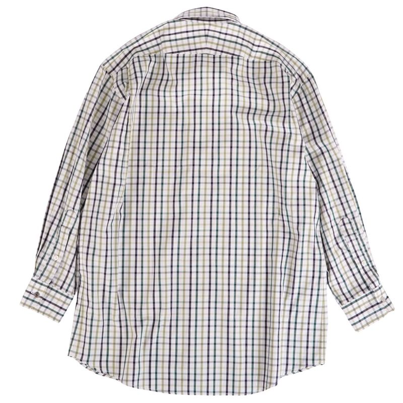 HERMES Shirt Long Sleeve Check Cotton