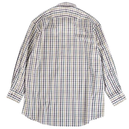 HERMES Shirt Long Sleeve Check Cotton