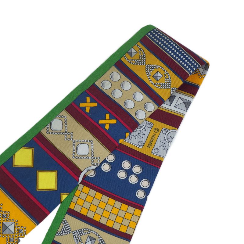 HERMES Colliers De Chiens Colliers De Chiens Twilly Scarf 100% Silk