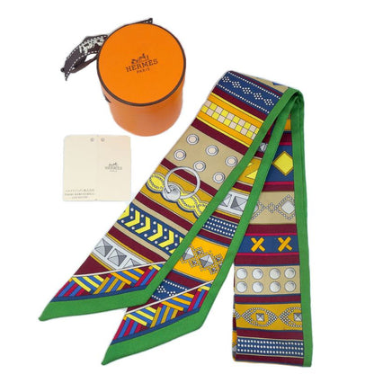 HERMES Colliers De Chiens Colliers De Chiens Twilly Scarf 100% Silk
