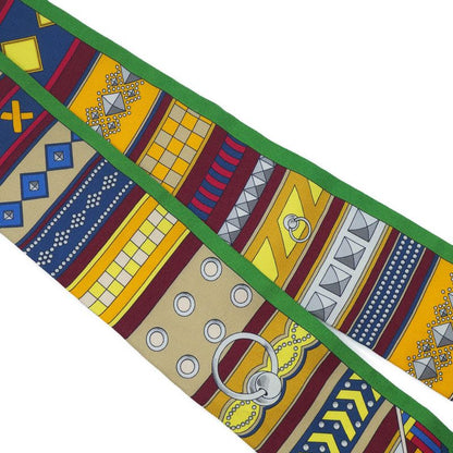 HERMES Colliers De Chiens Colliers De Chiens Twilly Scarf 100% Silk