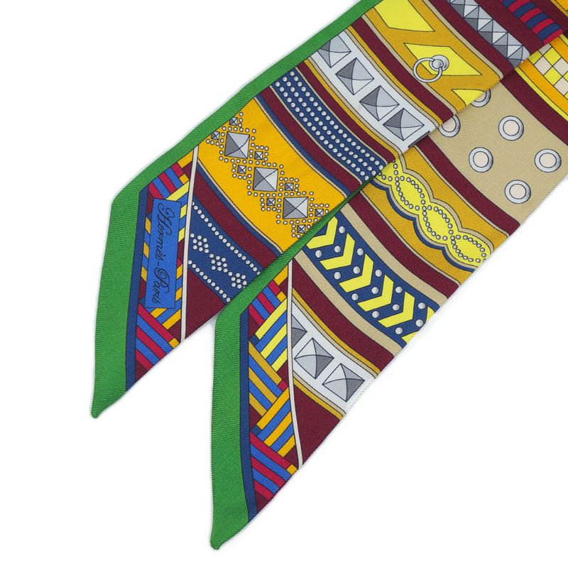 HERMES Colliers De Chiens Colliers De Chiens Twilly Scarf 100% Silk