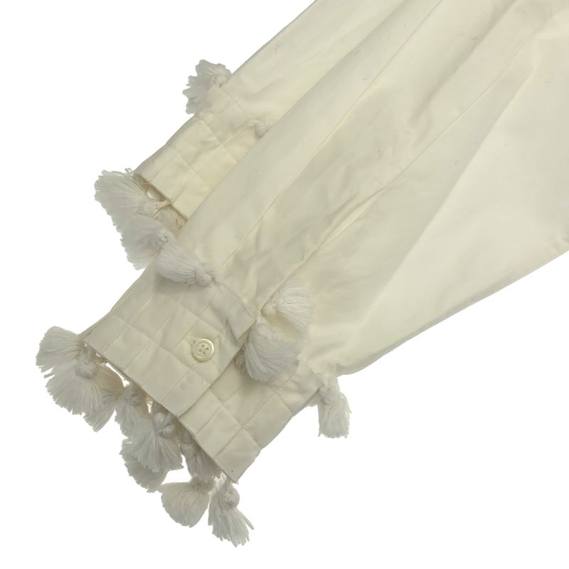 LOEWE Tassel Fringe Band Collar-shirt S2199082gh White 42