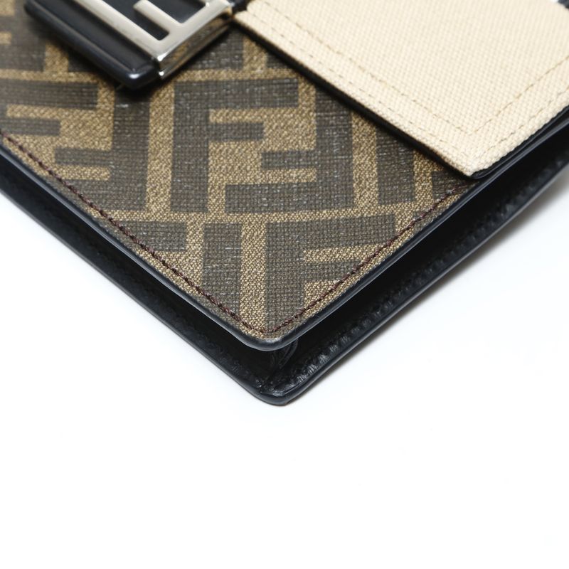 Fendi Shoulder Bag Baguette Slim Zucca Pattern Canvas