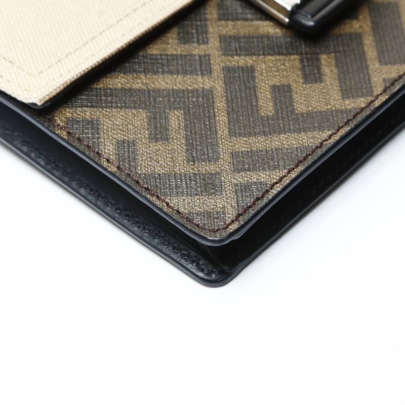 Fendi Shoulder Bag Baguette Slim Zucca Pattern Canvas