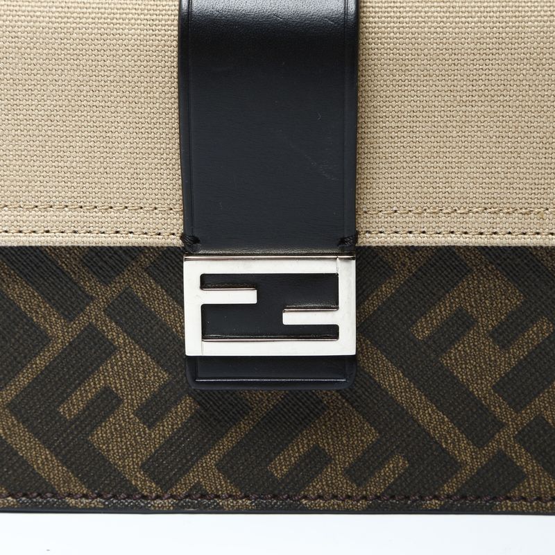 Fendi Shoulder Bag Baguette Slim Zucca Pattern Canvas