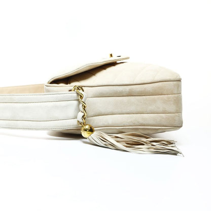 Chanel Shoulder Bag CC Logo Suede Tassel
