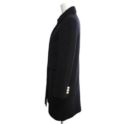 GUCCI Interlocking G GG Faux Pearl Button Long Coat Wool 38 Black - MNK4