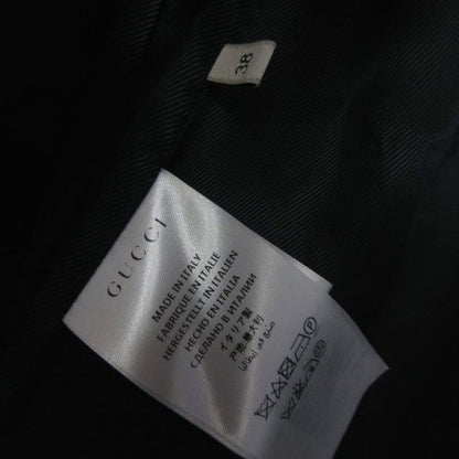 GUCCI Interlocking G GG Faux Pearl Button Long Coat Wool 38 Black - MNK4
