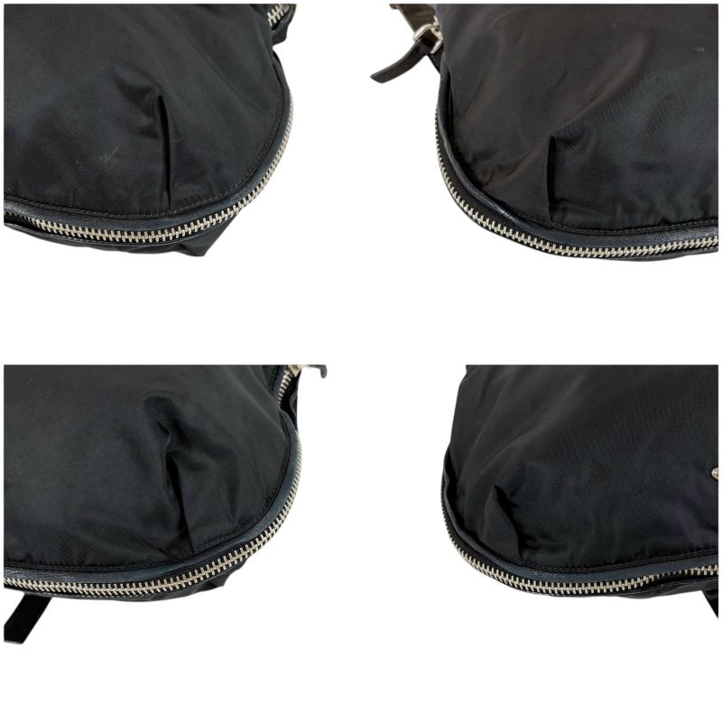 PRADA Triangle Logo Shoulder Bag Black Tessuto Nylon