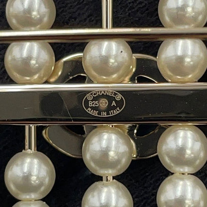 Chanel Brooch CC Logo Heart Rhinestone Faux Pearl
