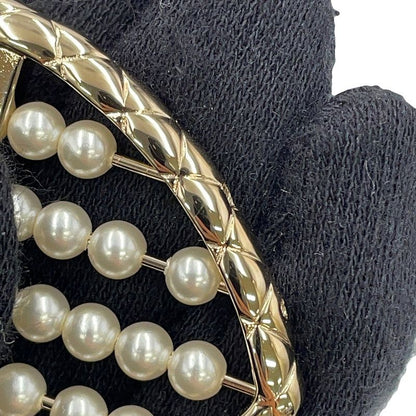 Chanel Brooch CC Logo Heart Rhinestone Faux Pearl