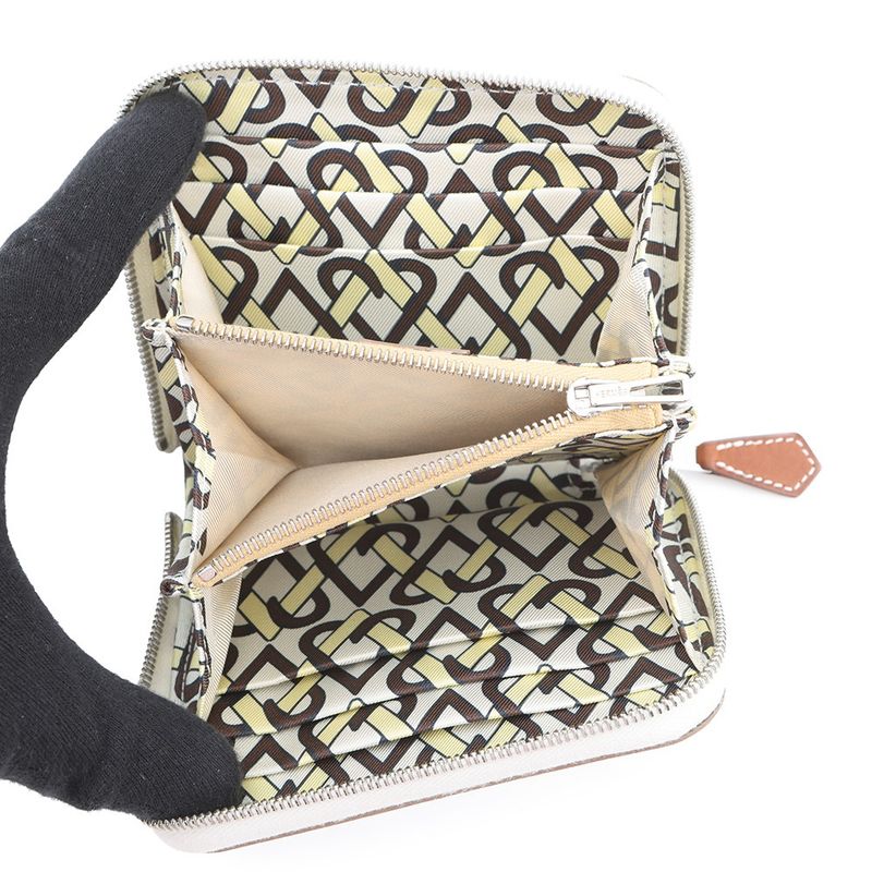 Hermes Coin Case Azap Compact Silk in Cles Silver Epsom