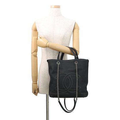 Chanel Tote CC Logo Cava Black 2-Way