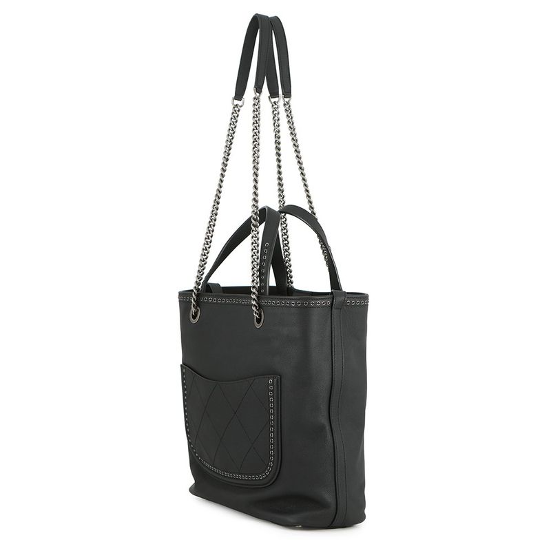Chanel Tote CC Logo Cava Black 2-Way