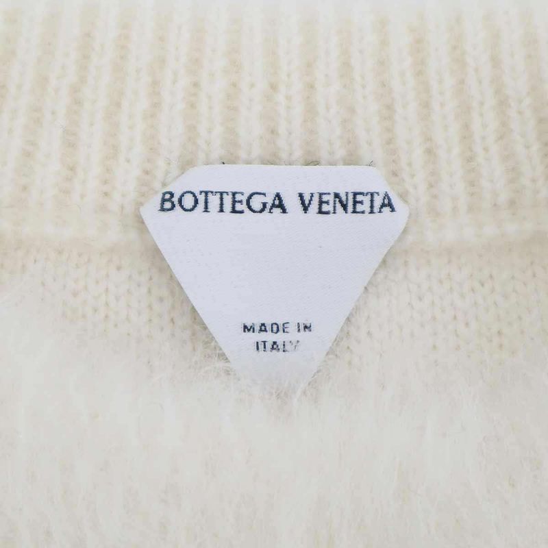 BOTTEGA VENETA Border Mohair Wool Knit Seter 757828 V2m90 White X Navy - M