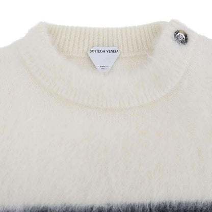 BOTTEGA VENETA Border Mohair Wool Knit Seter 757828 V2m90 White X Navy - M