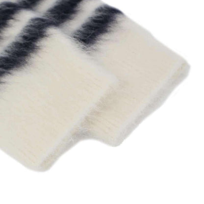 BOTTEGA VENETA Border Mohair Wool Knit Seter 757828 V2m90 White X Navy - M