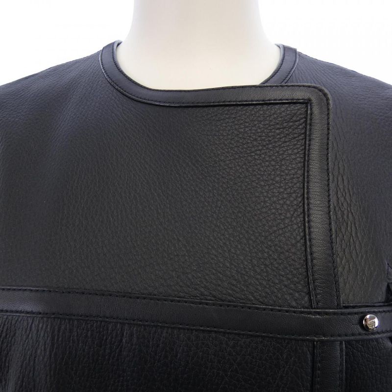 HERMES *06-7007 Leather Coat