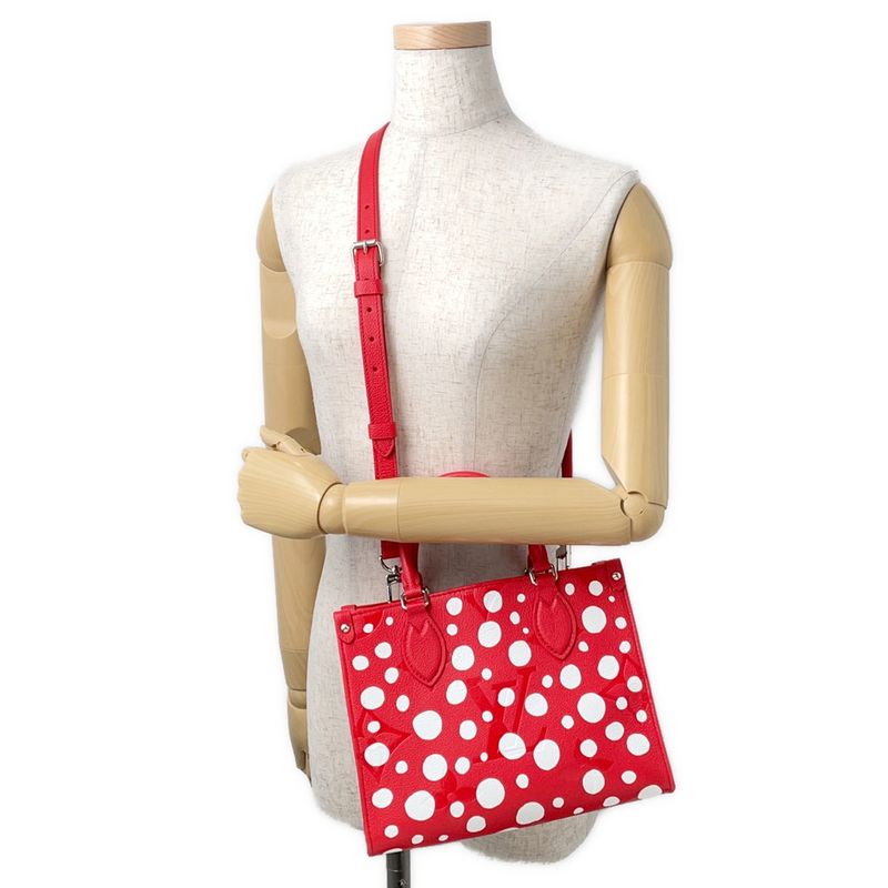 Louis Vuitton Handbag Monogram Empreinte Infinity Dot LV Yk on the Go PM Rouge White
